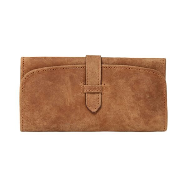 Classic Brown Leather Clutch Bag for Daily Use - 7.75 x 4.25 - Ziwore