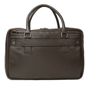 Genuine Leather Briefcase with RemovableAdjustable Shoulder Strap - Brown - Ziwore