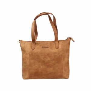 Light Brown Small Leather Tote Bag for Ladies with Classic Finish - Ziwore