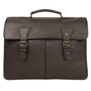 Luxury Leather Briefcase for Men 15.75 x 12 x 4 - Brown - Ziwore