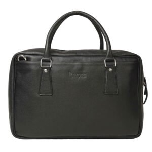 Premium Black Leather Briefcase Suitable for 16 Laptops Business Use - Ziwore