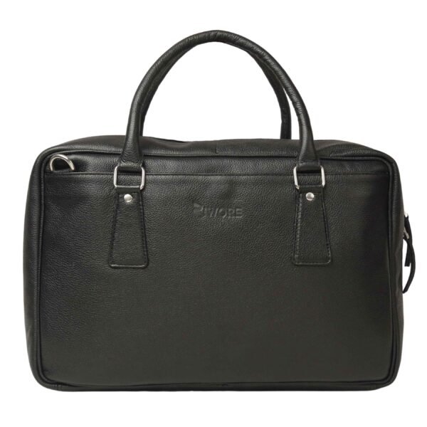 Premium Black Leather Briefcase Suitable for 16 Laptops Business Use - Ziwore