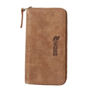 Premium Brown Leather Clutch Purse for Daily Use - Light Brown - Ziwore